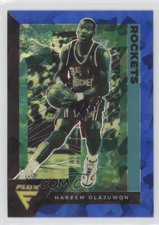 2020-21 Panini Flux Blue Cracked Ice Prizm Hakeem Olajuwon #195 HOF 1o3