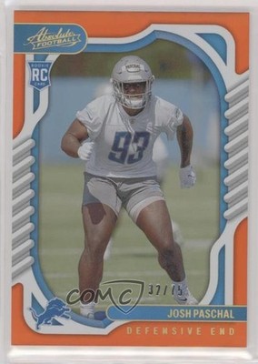 2022 Panini Absolute Rookies Spectrum Orange 32/75 Josh Paschal Rookie RC 2qw