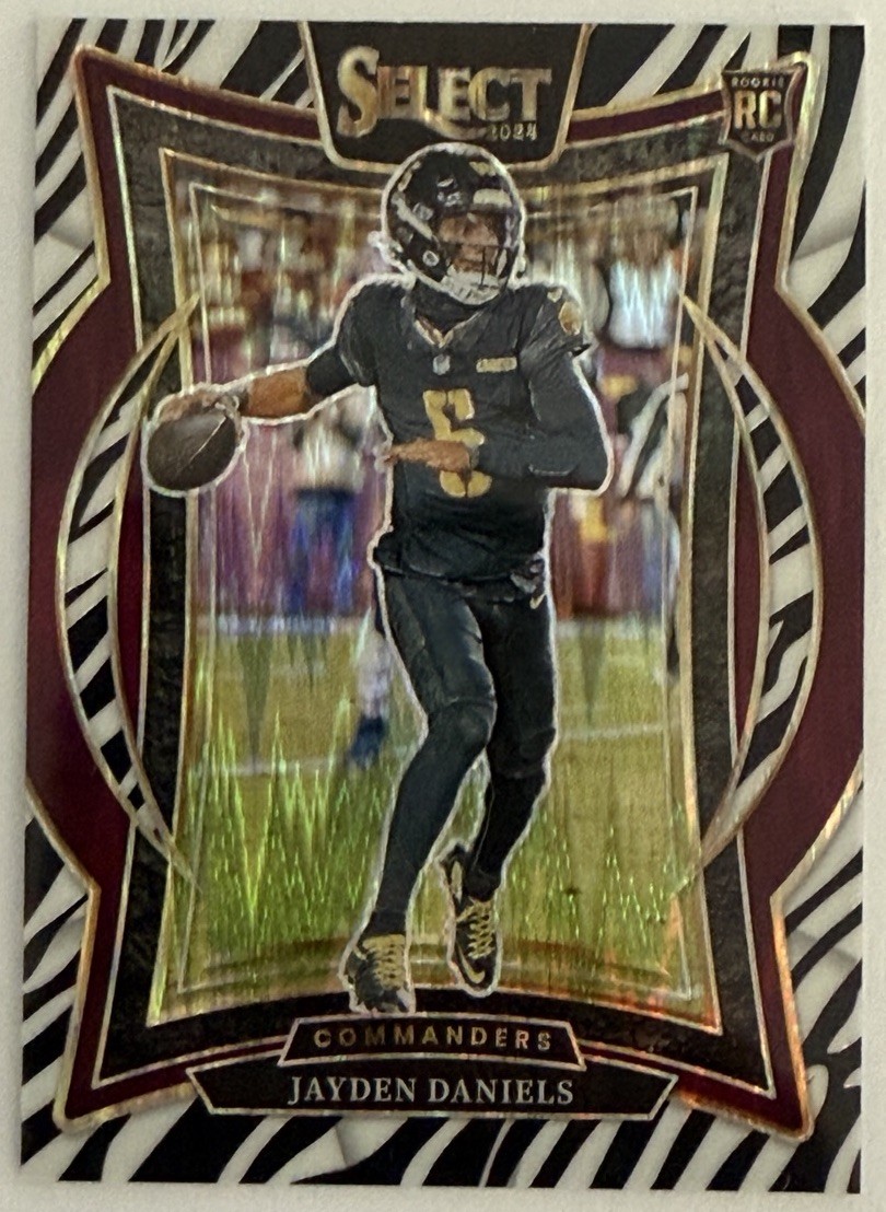 2024 Panini Select Jayden Daniels RC Concourse Zebra SSP