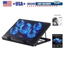 Laptop Cooling Pad, Laptop Cooler with 5 Quiet Fans for 12"-17" Computer PC N...