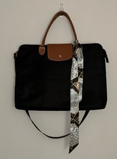 Laptop Bag Case Shoulder Strap 13x17 Black Leather Travel