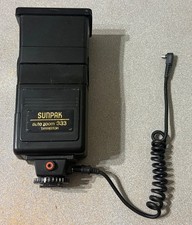 Sunpak 333 Auto Zoom Thyristor Flash Very Good 0E With Cord 