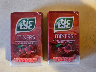 Tic Tac Mixers Cherry Cola Lot of 2 packages of 56 Pieces per Package RARE