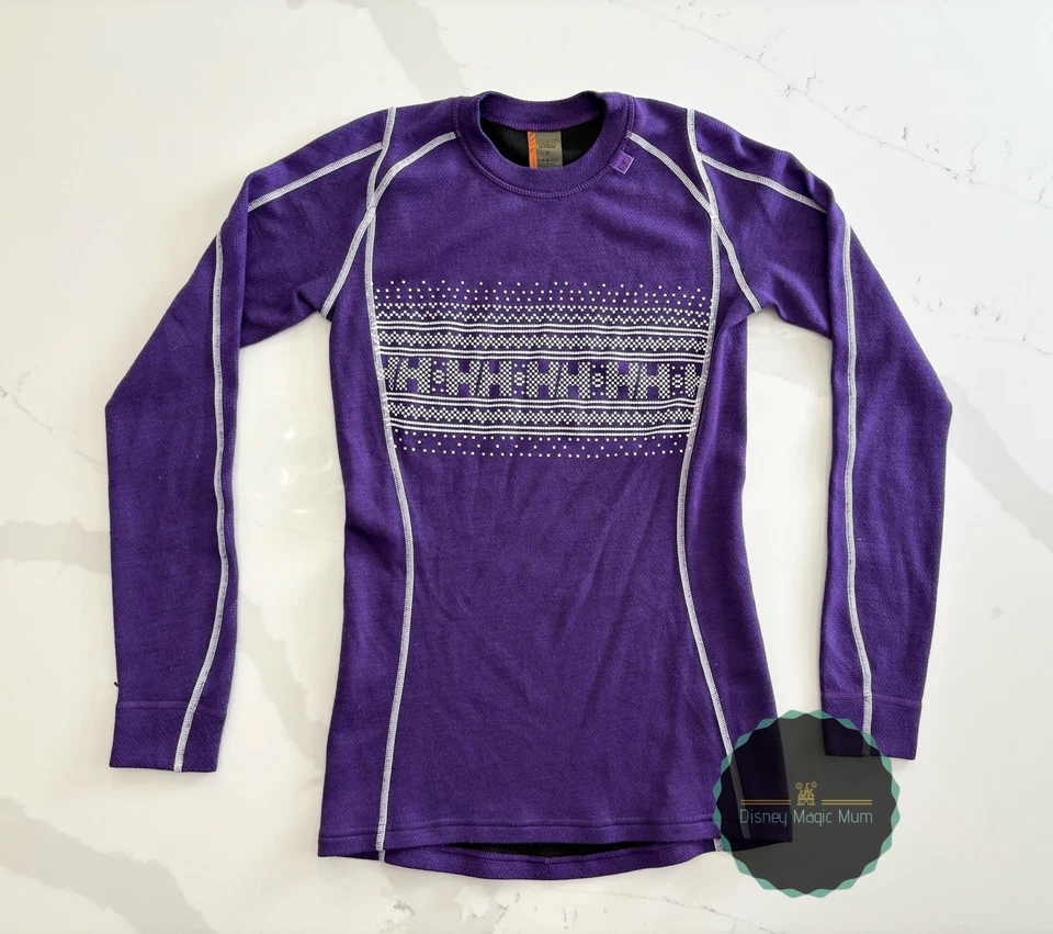 Helly Hansen Lifa Merino Wool Long Sleeve Crew Purple Ski Women XS - Image 3 of 4