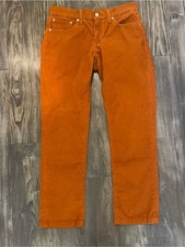 VTG White Tab Levi's 511 Slim Corduroy Pants Men's 32x34 Rust Burnt Orange Cords