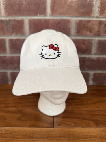 Hello Kitty Sanrio White Baseball Cap Embroidered Adjustable Strapback - Picture 1 of 8