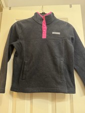 Columbia Fleece Small Gray Pink Flattop Ridge Soft Outdoor Jacket