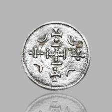 ŚREDNIOWIECZNE WĘGRY. Stephen III, 1162-1172, srebrny denar, rzadki typ