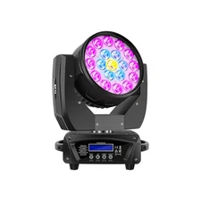 US 2/4PCS RGBW LED Zoom Moving Head Stage Light 19x15W DMX Beam Wash Lighting DJ