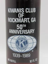 ROCKMART, GEORGIA Kiwanis Club -  Coca Cola Bottle  - 50th Anniversary 1939-1989