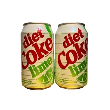New Limited Edition Retro Diet Lime COKE Fruit Soda (2 Cans)