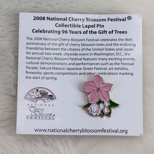 2008 National Cherry Blossom Festival Souvenir Enamel Flower Lapel Pin