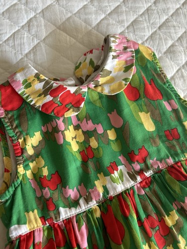 Hanna Andersson Tulips Dress Little Girls Easter Spring EUC Size 90 - Picture 2 of 7