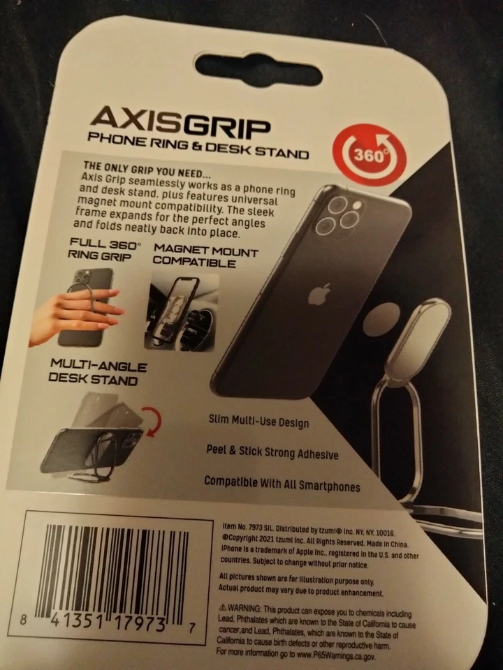 AXISGRIP Phone Ring & Desk Stand 360° Cell Phone Mount Magnet Compatible  - Image 2 of 4