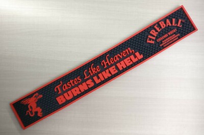 FIREBALL CINNAMON WHISKY BAR MAT RUNNER BEER COASTER 24 x 3.5 NEW 