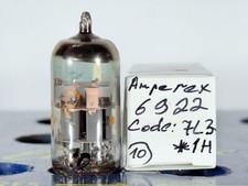 Amperex 6922 E88CC Gold Pin O-Getter 1961 USA Code: 7L3 1H Tested Good Tube