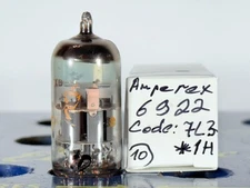 Amperex 6922 E88CC Gold Pin O-Getter 1961 USA Code: 7L3  *1H Tested Good Tube