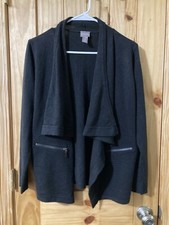 Chico  s Women  s Size 0  to S Open-/Waterfall-Front Lightweight Cardigan