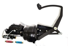 1955-59 Chevy Truck Black Frame Mount Pedal Power Brake Booster Disc Drum Valves