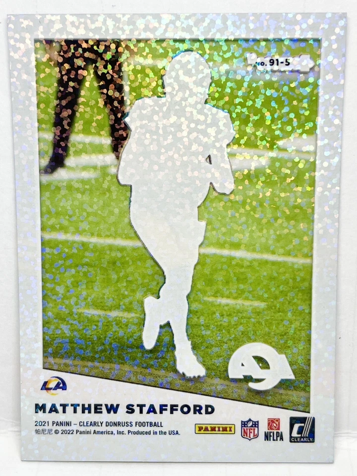 2021 Panini Clearly Donruss Holo Gold Matthew Stafford Clearly Retro 2/5 - Image 2 of 2