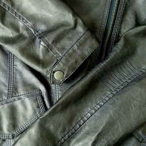 NWT Kut From The Kloth Womens Bomber Jacket Small Gray PU Leather Zip Up Lined - Picture 7 of 12