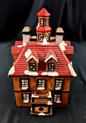 Vintage Yuletide Holiday Lighted Christmas Village House, Baroque Mansion 1988