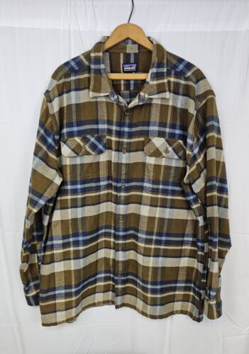 Patagonia Worn Wear Mens XL Long Sleeved Flannel Shirt Organic Cotton Plaid