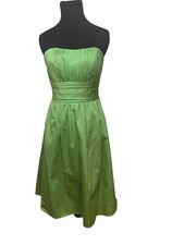 Strapless Formal Dress Size 2 Green Fit & Flare Ruched Party Homecoming