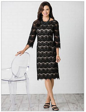 Draper's & Damon's Elegant Little Black Dress Black/Taupe Size 6P Item #D07863 J