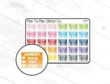 1277~~Laundry Day Planner Stickers.