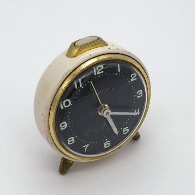 Vintage Alarm Table Clock by Peter Mechanical Manual Wind Made in Germany UR1