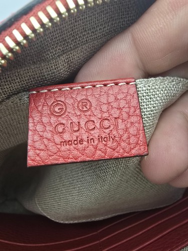Gucci Bree GG Supreme Camera Crossbody Red Leather AUTHENTIC - Picture 9 of 11