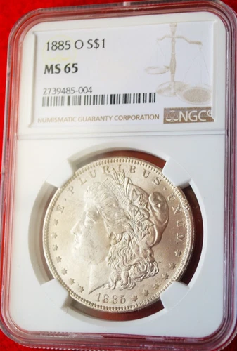 *1885-O* Morgan Silver Dollar- NGC MS65 EYE APPEAL RIM TONNING