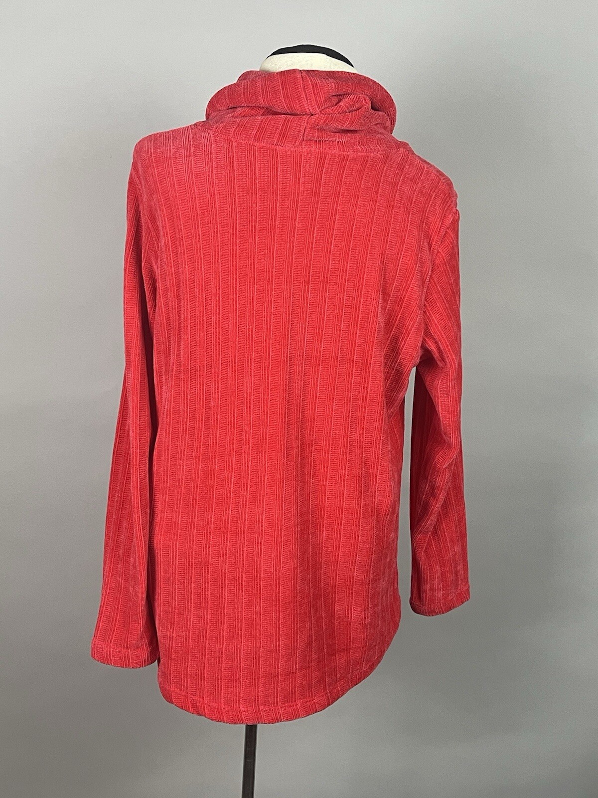 RUBY RD. Medium petite RED Ribbed CHENILLE Cowl N… - image 4