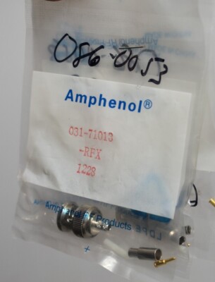 [5-Pk] Amphenol 031-71013-RFX BNC Straight Crimp Plug RG-179 Belden 179DT 75 Ohm