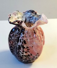 Vaso Vetro Clichy Rosa E Nero Antico