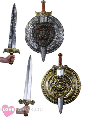 29 Zoll GLADIATORENSCHWERT 20 ZOLL SCHILD SPIELZEUG SET MITTELALTERLICHES FANTASIEKLEID KOSTÜM ZUBEHÖR