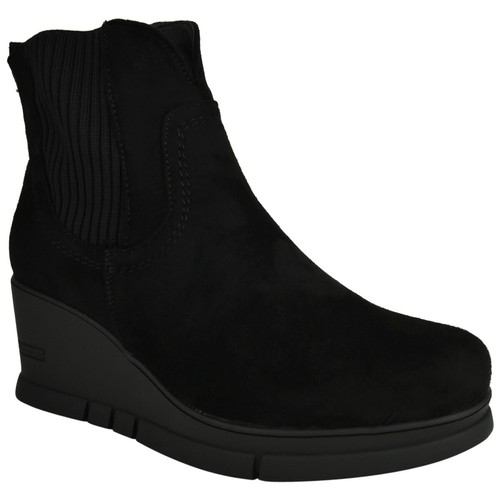 Botas de cuña al tobillo Zapatos Damas Tacones Chelsea Moda Mujeres Cálidas Forradas Cremallera Tallas - Imagen 2 de 10
