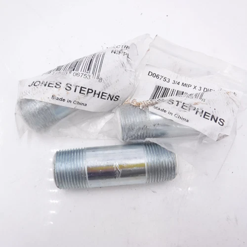 3 Pack Jones Stephens 3/4" x 3" Dielectric Nipples D06753 - Picture 1 of 2