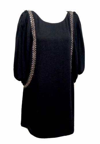 SEDUCE Black Embellished Batwing Shift Mini Dress. Size 14. GUC - Picture 2 of 9