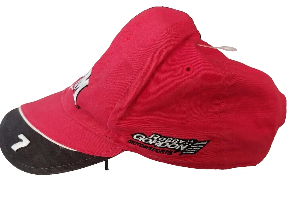 #7 Gorra Robby Gordon Jim Beam Racing Gorra NASCAR Roja 100% Algodón Foto 2 de 4