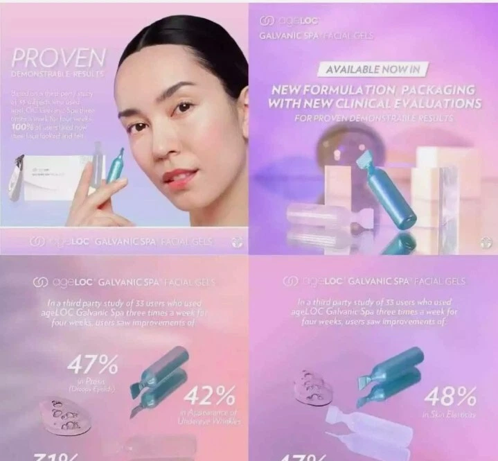 NU SKIN GALVANIC SPA FACIAL GELS WITH ageLOC 1x Box New Formula  - Image 2 of 4