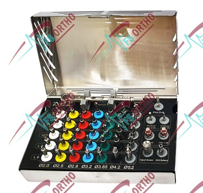 Dental Surgery Tools 35 Integral Stopper Drills with Drivers  Keys Complete Kit