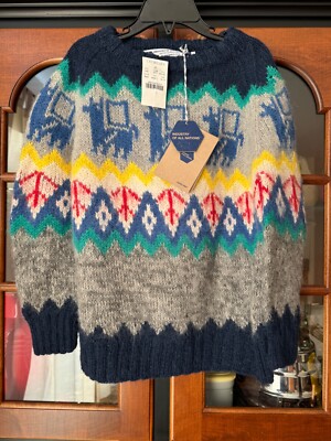 NWT INDUSTRY OF ALL NATIONS x CREWCUTS  KIDS 10-11  ALPACA HAND KNIT  SWEATER