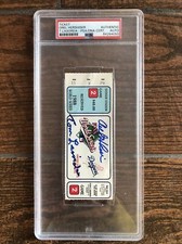 LA Dodgers Orel Hershiser & Lasorda Signed World Series Game 2 Ticket Stub PSA