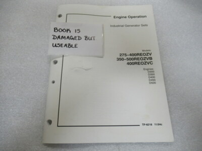 #ad PM203 Kohler Engine Operation 275 400REOZV Industrial Generator Sets #TP 6218 $11.37