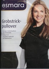 Damen Grob Strick Pullover Gr. S 36/38 kurz arm schwarz Ausverkauf  