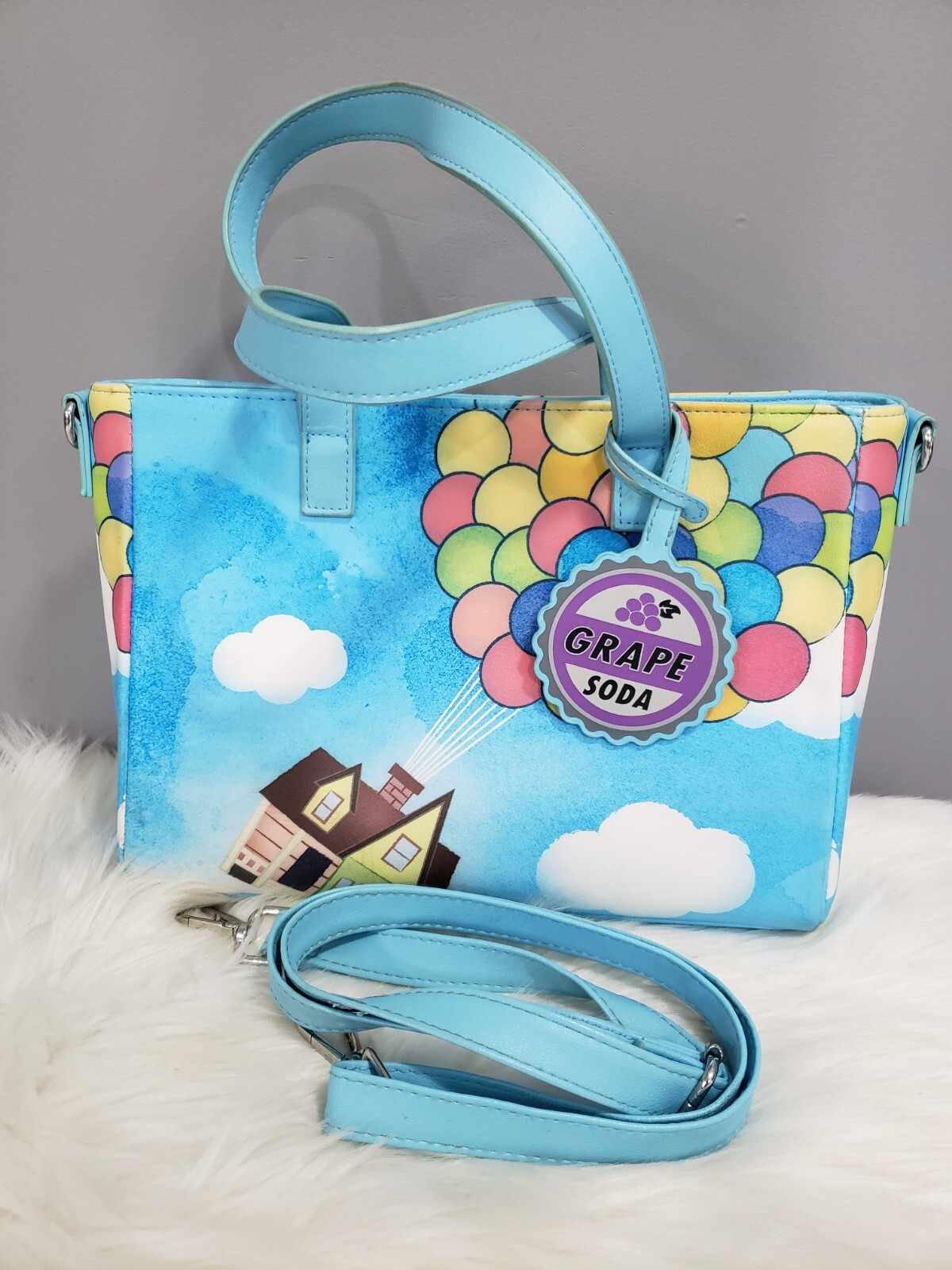 Disney Loungefly Pixar Up House Grape Soda Satchel Crossbody Bag - Main Image