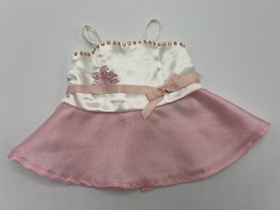 Build A Bear Workshop BABW Pink & White Satin Dress Sequins Princess Party