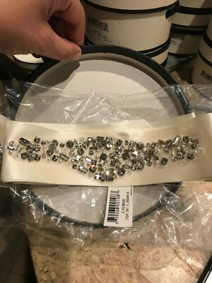 Nina Bridal Primrose IVORY Satin Sash Belt Wedding Swarovski  display picture 3